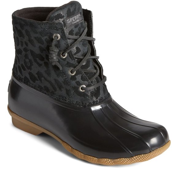 Sperry Shoes - Black Leopard Sperry Duck Boots